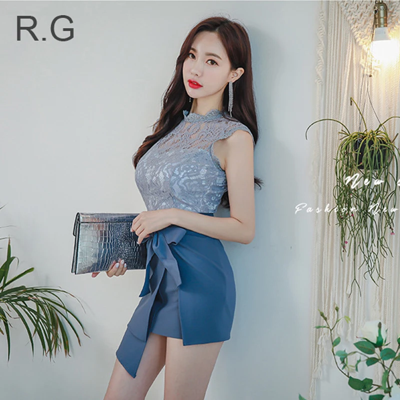 RG Korea Style Lace Women Set Sexy Sleeveless Lace Crop Top and Short Mini Skirt with Sashes 2 Piece Suit Sets Summer 2018
RG Korea Style Lace Women Set Sexy Sleeveless Lace Crop Top and Short Mini Skirt with Sashes 2 Piece Suit Sets Summer 2018