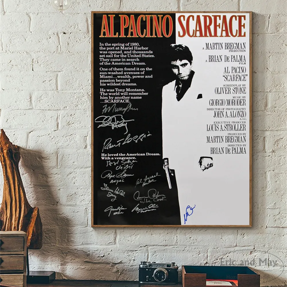 Scarface Signature Movie Painting Poster Print Decorative Wall Pictures For Living Room No Frame Home Decoration Accessories
Scarface Signature Movie Painting Poster Print Decorative Wall Pictures For Living Room No Frame Home Decoration Accessories
