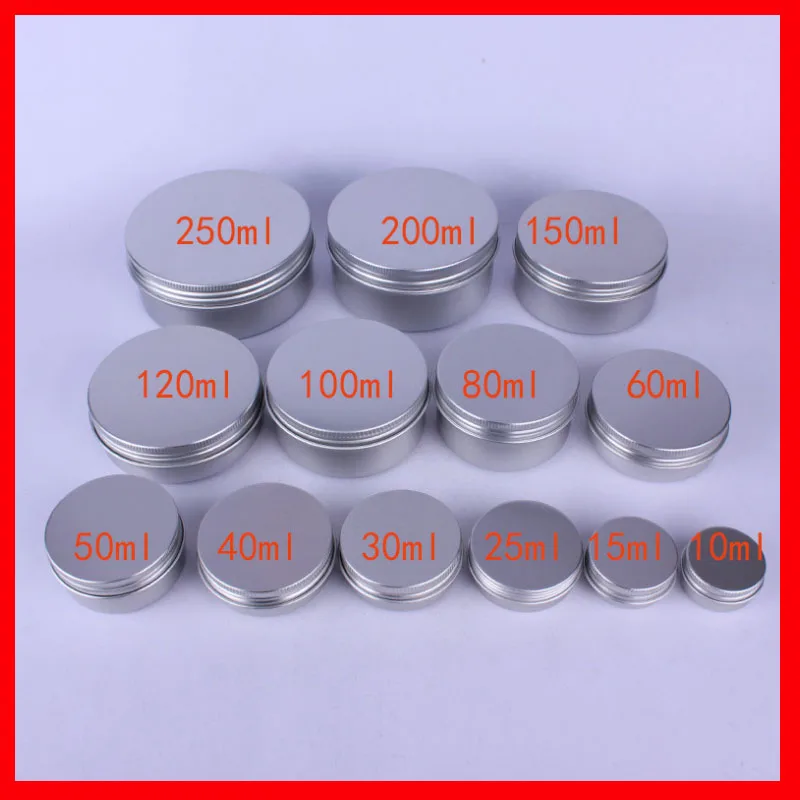 10/15/25/30/40/50/60/80/100/120/150/180ml Aluminum Jar Container Metal Display Tin f cream, sugar, storage, jewelry, glitters
10/15/25/30/40/50/60/80/100/120/150/180ml Aluminum Jar Container Metal Display Tin f cream, sugar, storage, jewelry, glitters