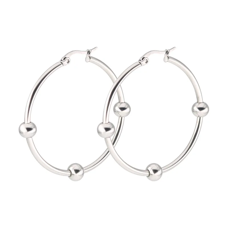 Simple Beads Round Hoop Earrings Stainless Steel Fashion Women Gold Color Ear Eircle Jewelry 4 Size Lady Gift Boucles doreilles
Simple Beads Round Hoop Earrings Stainless Steel Fashion Women Gold Color Ear Eircle Jewelry 4 Size Lady Gift Boucles doreilles