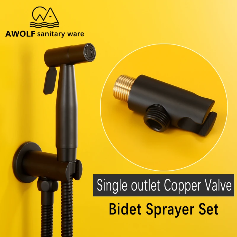 Matt Black Douche Kit Hand Held Toilet Bidet Sprayer Bathroom Copper Shattaf Shower Set Toilet Washer Cold Water Only AP2122
Matt Black Douche Kit Hand Held Toilet Bidet Sprayer Bathroom Copper Shattaf Shower Set Toilet Washer Cold Water Only AP2122