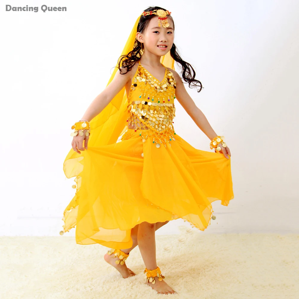 Kids Bollywood Belly Dance Costume 6 Pcs Chiffon Children Dancewear Belly Dancing Girls India Dress Performance/Stage Wear Dress
Kids Bollywood Belly Dance Costume 6 Pcs Chiffon Children Dancewear Belly Dancing Girls India Dress Performance/Stage Wear Dress