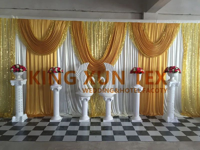 Ice Silk Wedding Backdrop Curtain With Swag Drapery Valance Sequin Backdrops Party Event Decoration
Ice Silk Wedding Backdrop Curtain With Swag Drapery Valance Sequin Backdrops Party Event Decoration