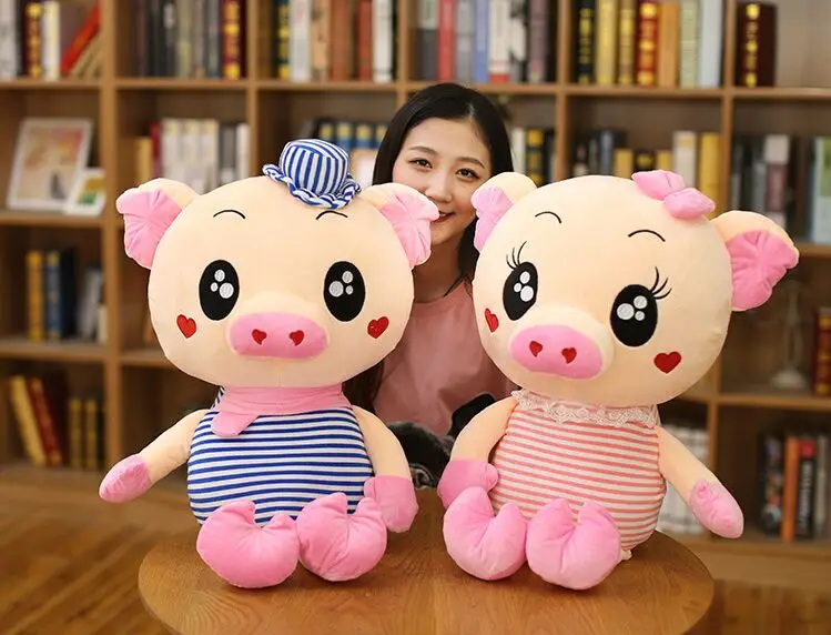 about 50cm cartoon couple love pig plush toy lovely stripes design pig soft doll throw pillow toy Christmas gift b1602
about 50cm cartoon couple love pig plush toy lovely stripes design pig soft doll throw pillow toy Christmas gift b1602