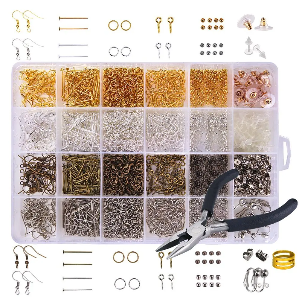 1 Box Jewelry Making Kit Earring Hooks Jump Rings Screw Eye Pins Earring Repair Kits Crimp Beads Earring Backs Nose Pliers
1 Box Jewelry Making Kit Earring Hooks Jump Rings Screw Eye Pins Earring Repair Kits Crimp Beads Earring Backs Nose Pliers
