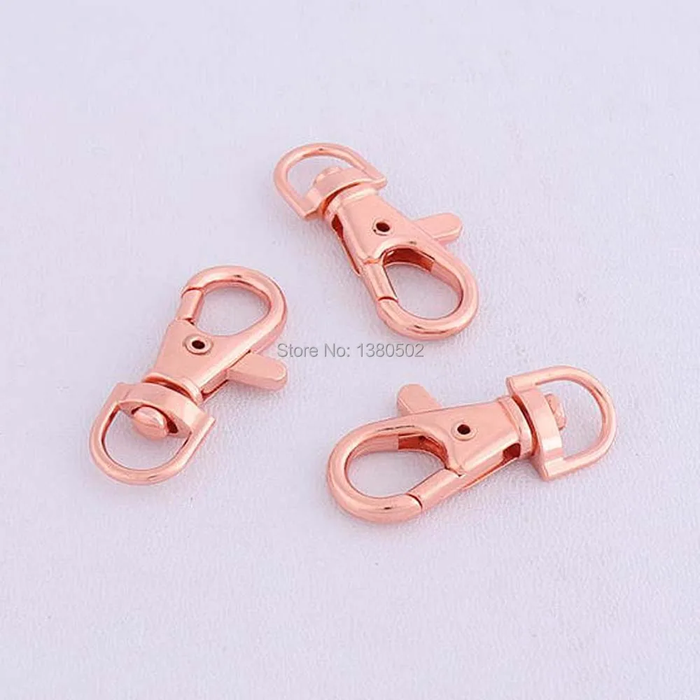 50pcs Rose gold color Metal Dog Hook Swivel Snap Hooks Key chain for bag , belts ,garment
50pcs Rose gold color Metal Dog Hook Swivel Snap Hooks Key chain for bag , belts ,garment