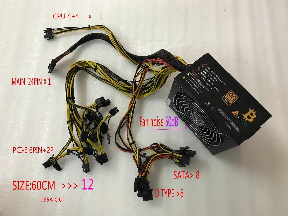 KUANGCHENG ETH ZCASH Gold POWER 1800 Вт для R9 380 RX 470 6GPU карты Antminer L3 s9 baikal x11 Asic BTC litecoin MINER|litecoin miner|miner
