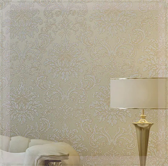 Europe Textured non-woven Glitter Modern damask wallpaper roll classic wall papers for living room bedroom murais 3d | Обустройство