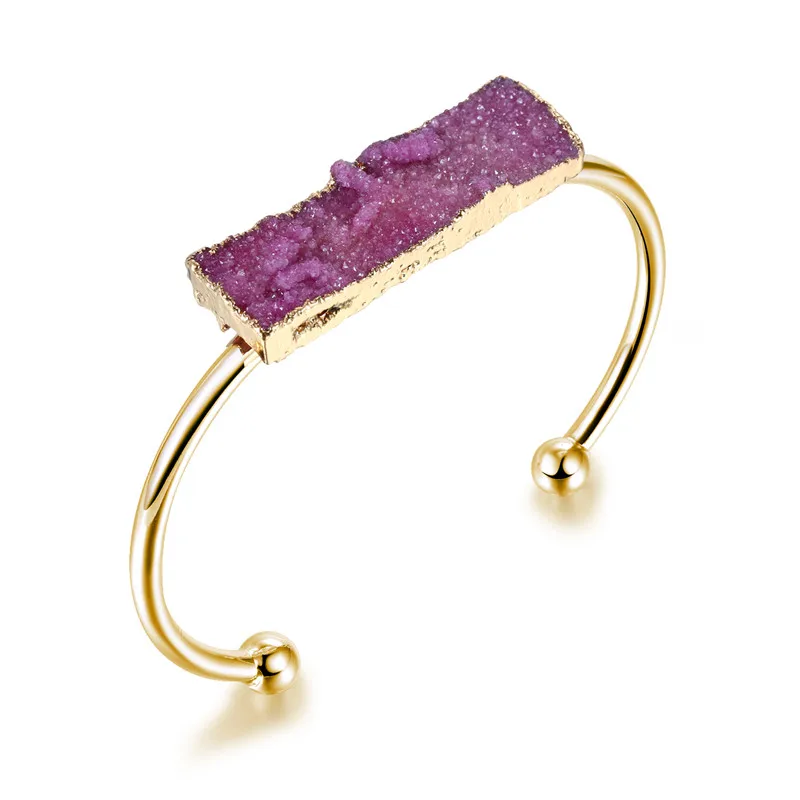Dayoff богемное модное ювелирное изделие Drusy Druzy ручная манжета браслет подвески из