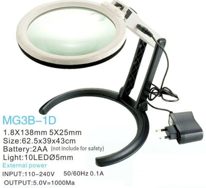 Foldable Magnifier Magnifying Glasses 1.8X / 5X Magnifying Lens Magnifier Table Desk-type Lamp Loupe With LED Light EU Plug
Foldable Magnifier Magnifying Glasses 1.8X / 5X Magnifying Lens Magnifier Table Desk-type Lamp Loupe With LED Light EU Plug