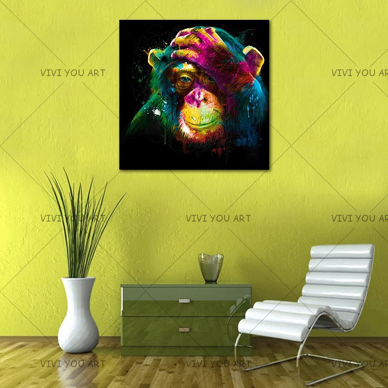 Handpainted Abstract Cartoon Oil Paintings Handmade Color Gorilla Animal Pictures Large Home Decor Wall Painting Arts on Canvas
Handpainted Abstract Cartoon Oil Paintings Handmade Color Gorilla Animal Pictures Large Home Decor Wall Painting Arts on Canvas