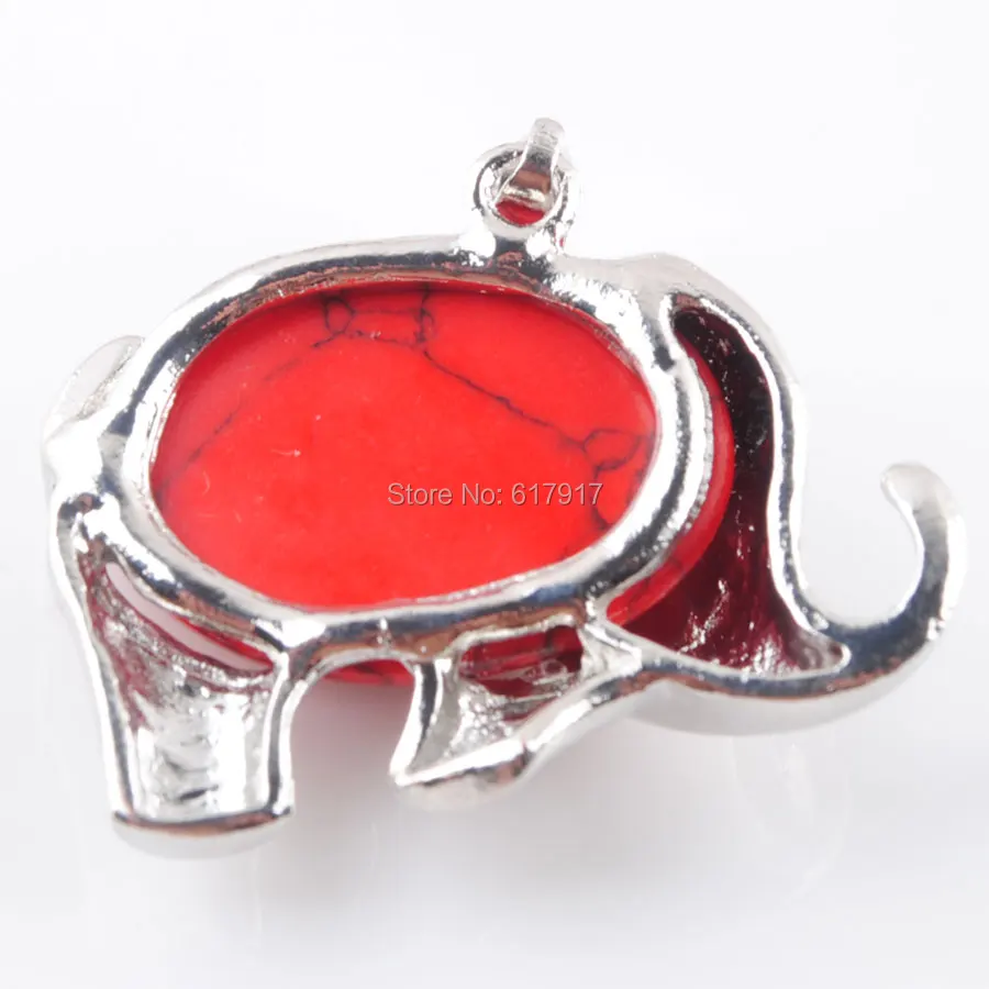 Free Shipping Natural Red Turquoises Gem Stone Energy Cute Elephant Pendants for Child Jewelry Chakra TN3624 | Украшения и
