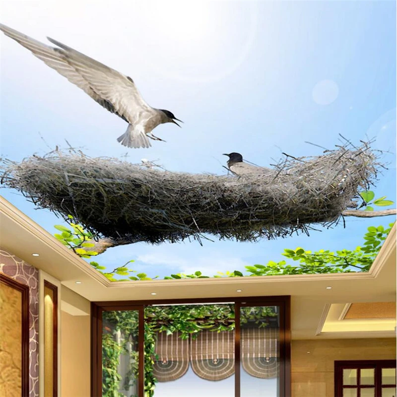 Beibehang пользовательские обои акварельный Стиль дерево Ветка Птица гнездо