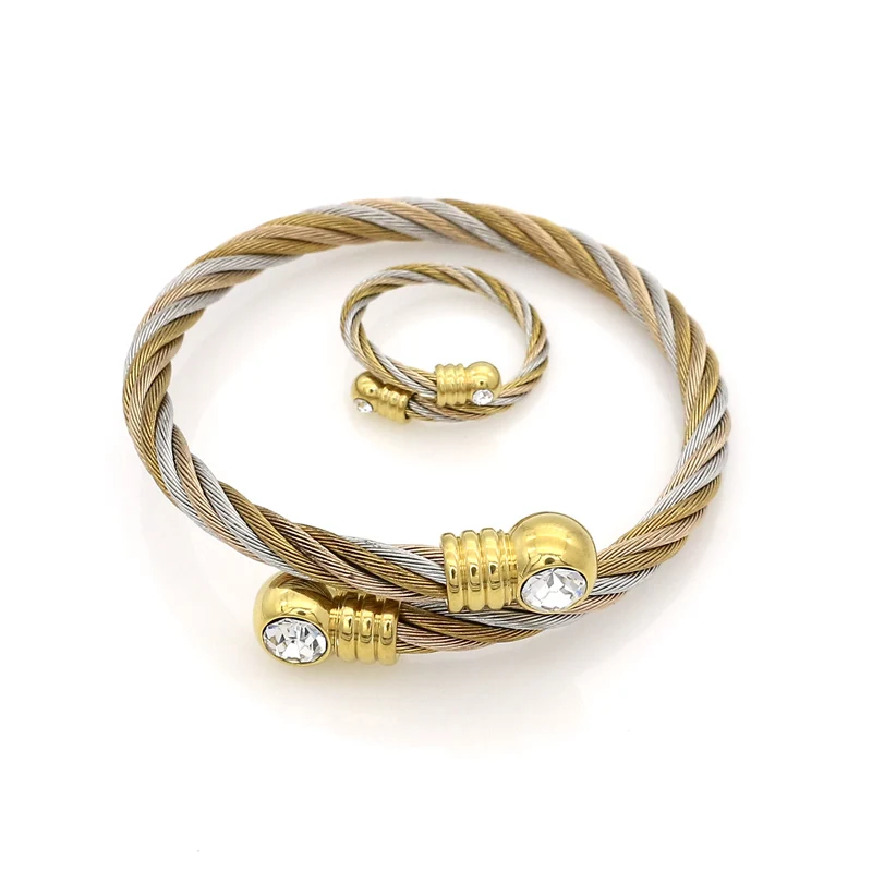 JSBAO New 5 Styles Elastic Steel Wire Rose Gold&Gold&Steel With Crystal Bracelet Ring Women Fashion Jewelry Sets Wholesale
JSBAO New 5 Styles Elastic Steel Wire Rose Gold&Gold&Steel With Crystal Bracelet Ring Women Fashion Jewelry Sets Wholesale