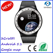 Самый уникальный дизайн круглые Смарт часы с android 5 1 3G WIFI GPS 512MB RAM