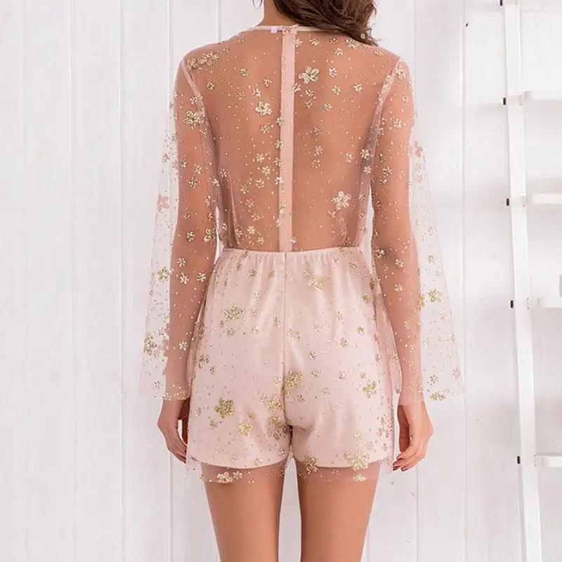 2019 Summer Sexy Women Mesh Stitching Jumpsuits V Neck Long Sleeve Romper Casual Playsuits Femme Overall WS5920C
2019 Summer Sexy Women Mesh Stitching Jumpsuits V Neck Long Sleeve Romper Casual Playsuits Femme Overall WS5920C