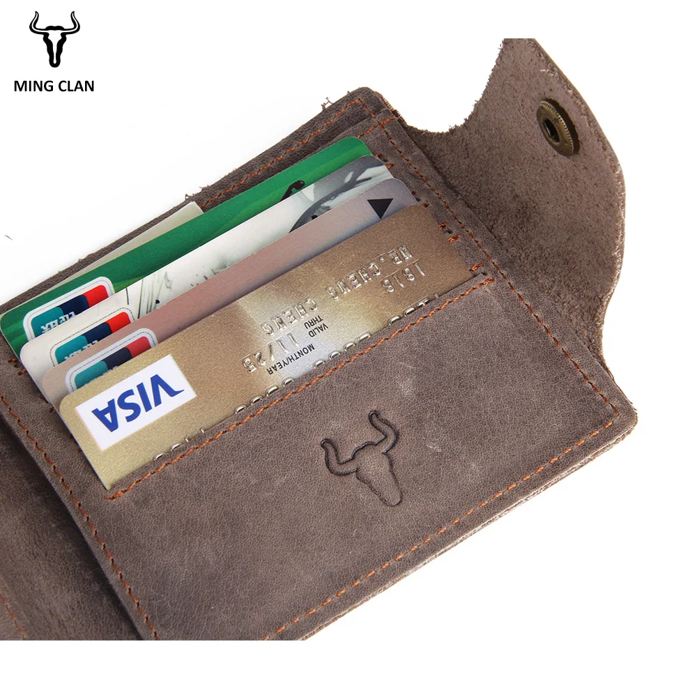 

Mingclan Crazy Horse Genuine Leather Wallet Men SIM Phone SD Card Holder Male Wallet Vintage Travel Purses Clutch Handbag RFid