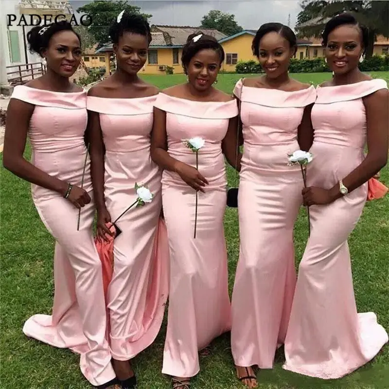 Cheap Pink Bridesmaids Dresses Mermaid Boat Neck Off Shoulder Sleeveless Bridesmaids Dresses Prom Plus Size Vestido de noche
Cheap Pink Bridesmaids Dresses Mermaid Boat Neck Off Shoulder Sleeveless Bridesmaids Dresses Prom Plus Size Vestido de noche