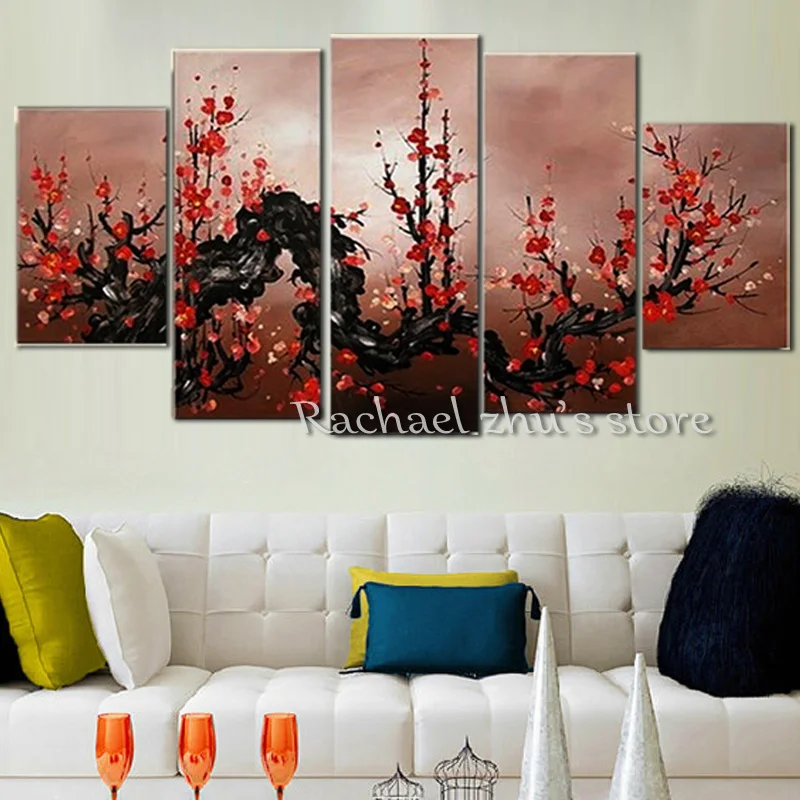 Hand Painted Abstract Blomming Flower Tree Oil Painting On Canvas 5 Pieces wintersweet Wall Pictures Living Room Home Decor Art
Hand Painted Abstract Blomming Flower Tree Oil Painting On Canvas 5 Pieces wintersweet Wall Pictures Living Room Home Decor Art
