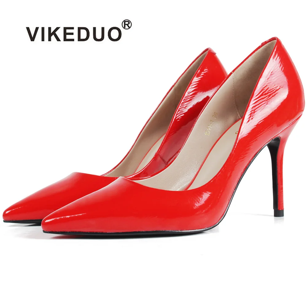 

Vikeduo Hot 2019 Handmade New Feminino Genuine Leather Shoes Original Design fashion Party Wedding Shoe Women High Heels Pumps