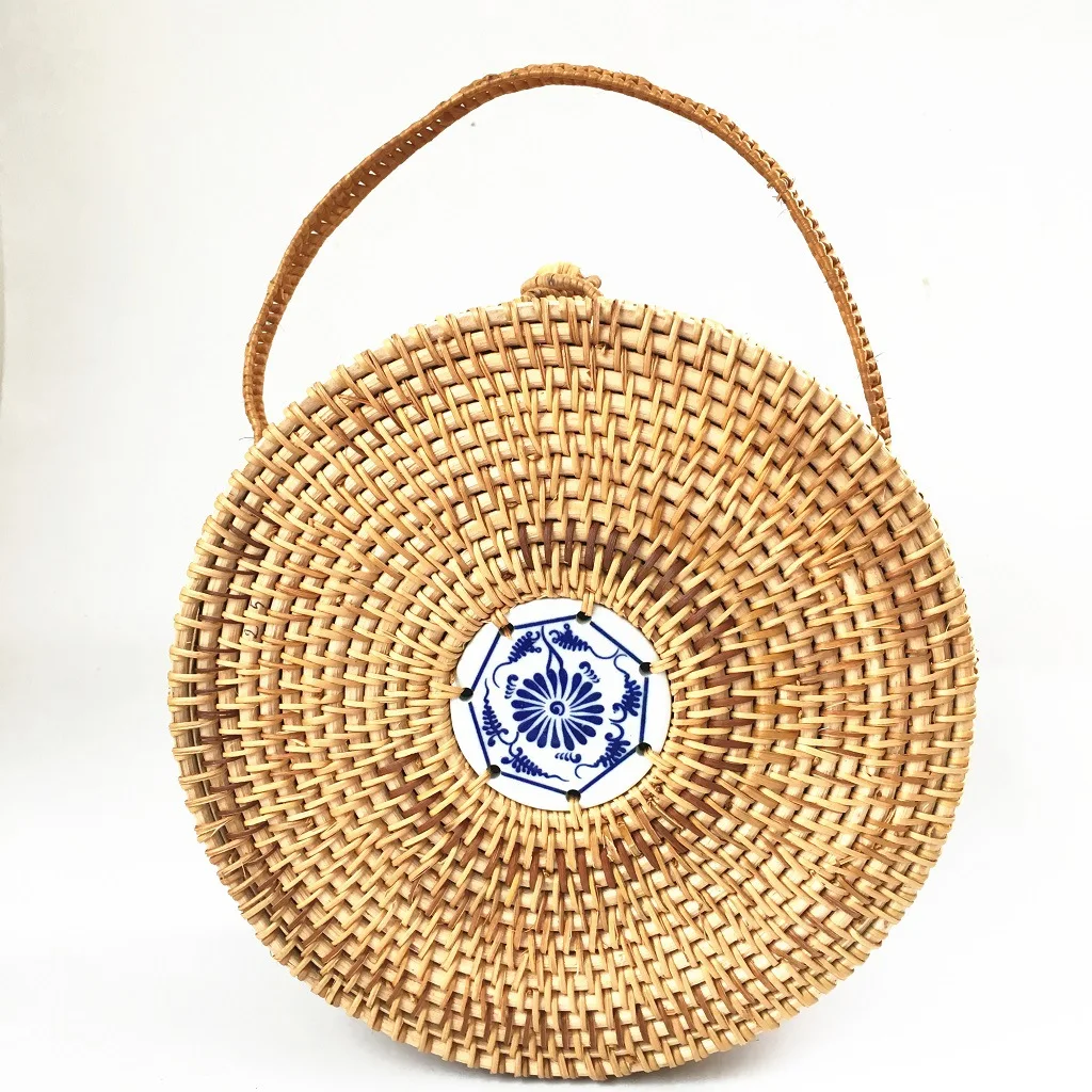 Rattan Handbags Big Size 22*10cm Ceramics Chinese Style Round Bags for Women 2019 Summer Beach Bag Straw Totes
Rattan Handbags Big Size 22*10cm Ceramics Chinese Style Round Bags for Women 2019 Summer Beach Bag Straw Totes