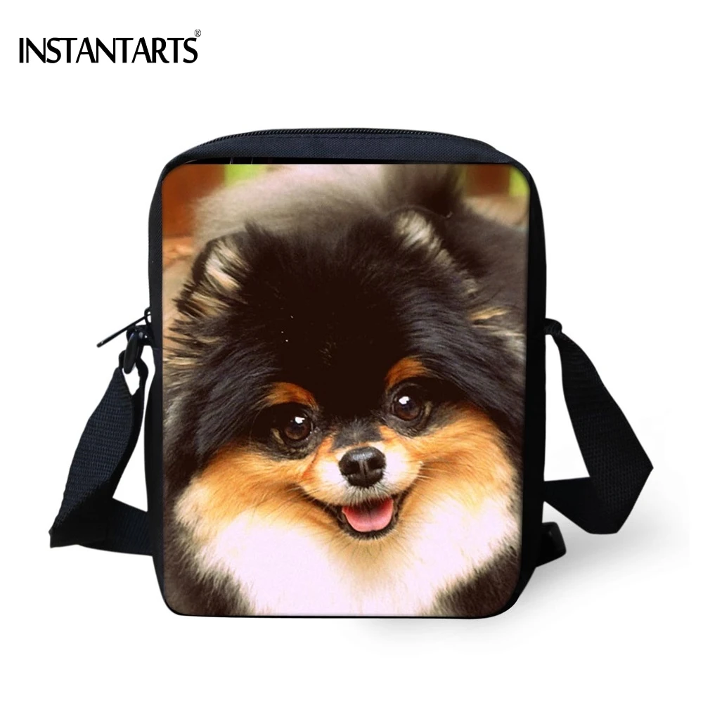 INSTANTARTS Cute Animal Pomeranian Dog Print Women Mini Crossbody Bags High Quality Female Messenger Bag Brand Designer Handbags | Багаж и