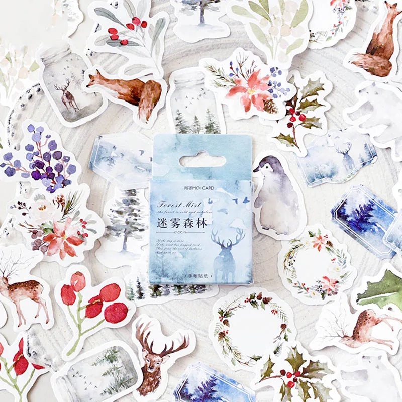 46pcs/box Foggy forest Decorative Stickers Cartoon Animals Adhesive Stickers Decoration Scrapbooking Diary DIY Albums Stationery
46pcs/box Foggy forest Decorative Stickers Cartoon Animals Adhesive Stickers Decoration Scrapbooking Diary DIY Albums Stationery
