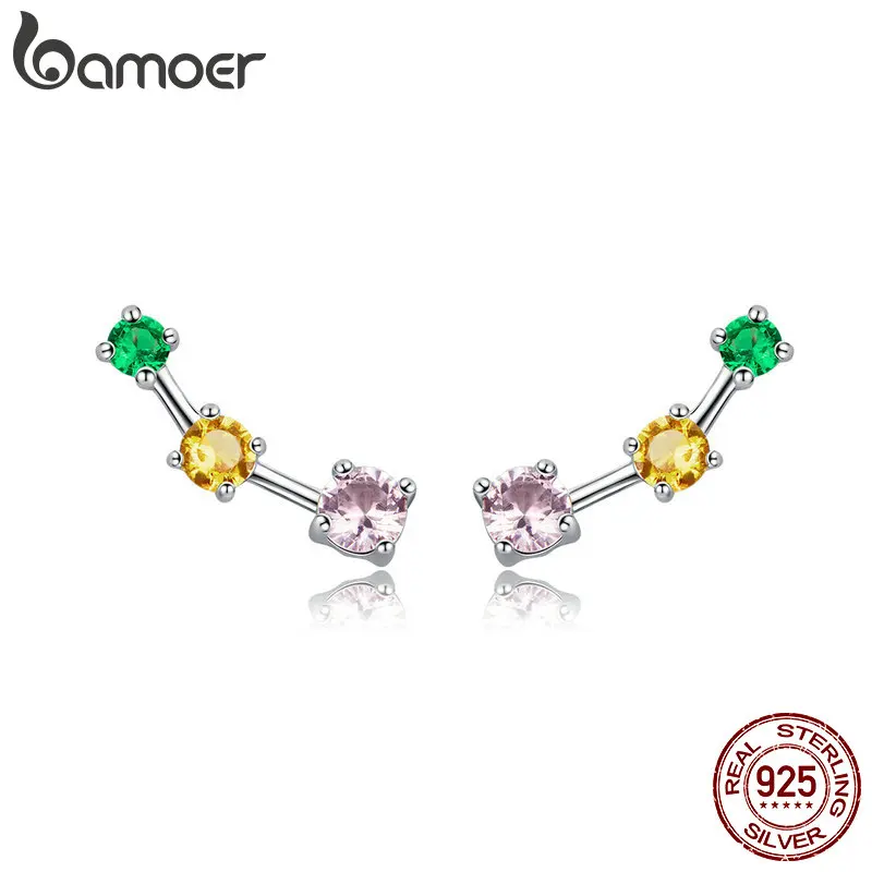 BAMOER Spring Collection 925 Sterling Silver Colorful Square Zircon Exquisite Stud Earrings for Women Fashion Jewelry SCE495
BAMOER Spring Collection 925 Sterling Silver Colorful Square Zircon Exquisite Stud Earrings for Women Fashion Jewelry SCE495