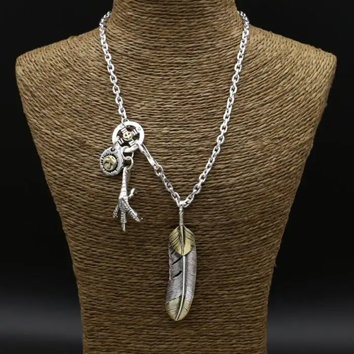 Feather Claw & Eagle Tag Long Necklace Men Women 100% Pure Solid 925 Sterling Silver 4mm Thick Chain Top Designer Jewelry,48.6g
Feather Claw & Eagle Tag Long Necklace Men Women 100% Pure Solid 925 Sterling Silver 4mm Thick Chain Top Designer Jewelry,48.6g