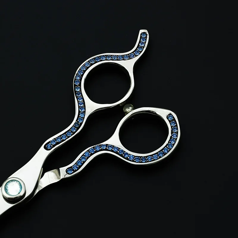 Purple Dragon 6 inch Hair Scissors Set Blue Rhinestone Handle Professional Barber Hair Clippers Cutting Shears with Leather Bag
Purple Dragon 6 inch Hair Scissors Set Blue Rhinestone Handle Professional Barber Hair Clippers Cutting Shears with Leather Bag