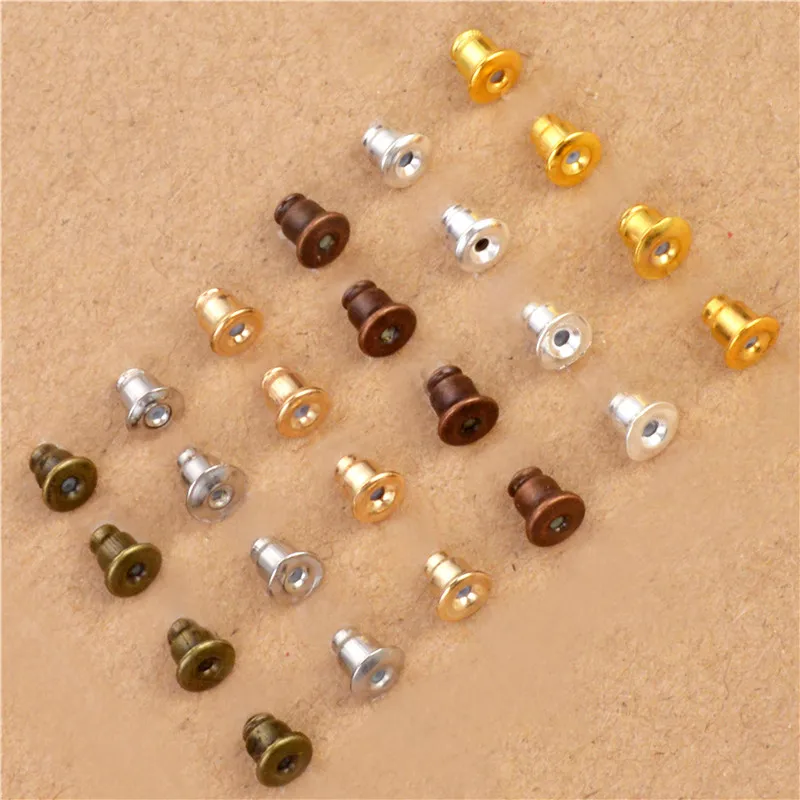 100Pcs/lot Alloy Earring Backs Bullet Stoppers Earnuts Earring Plugs DIY Gold Silver Plated Findings Jewelry Accessories
100Pcs/lot Alloy Earring Backs Bullet Stoppers Earnuts Earring Plugs DIY Gold Silver Plated Findings Jewelry Accessories