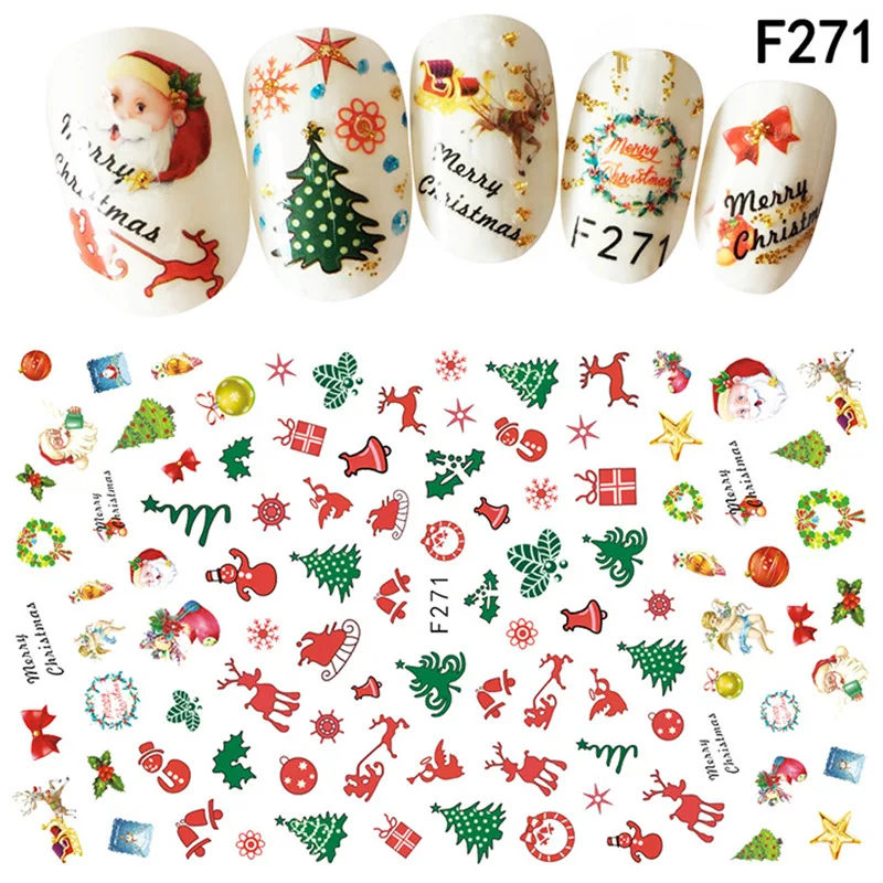 1 Sheet 3D Design Christmas Xmas Nail Sticker Flower Adhesive DIY Manicure Tool Slider Nail Art Tips Decoration Decals F271-F280
1 Sheet 3D Design Christmas Xmas Nail Sticker Flower Adhesive DIY Manicure Tool Slider Nail Art Tips Decoration Decals F271-F280