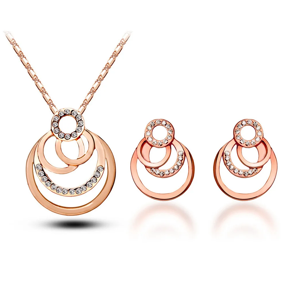 New Arrival Fashion Imported Crystal gold-color Necklace and Earrings Jewelry Sets for women Donuts
New Arrival Fashion Imported Crystal gold-color Necklace and Earrings Jewelry Sets for women Donuts