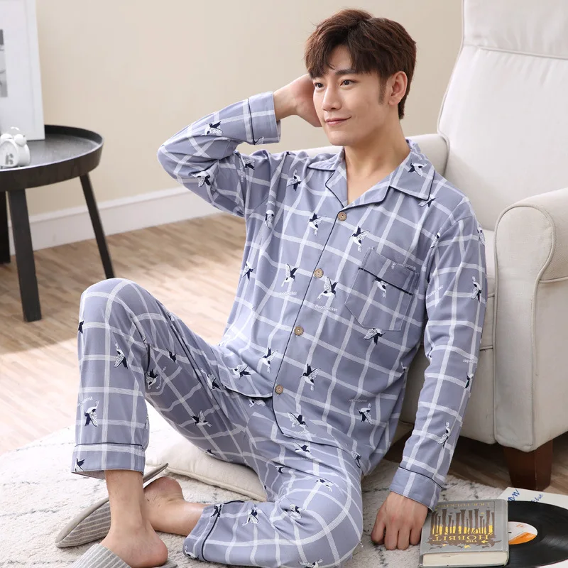 Men Pyjama Set Soft Long Seleeve 2 Pcs Sleepwear Suit 2019 New Male Sleep Clothing Night Home Wear Casual Pajama Pijama Hombre
Men Pyjama Set Soft Long Seleeve 2 Pcs Sleepwear Suit 2019 New Male Sleep Clothing Night Home Wear Casual Pajama Pijama Hombre