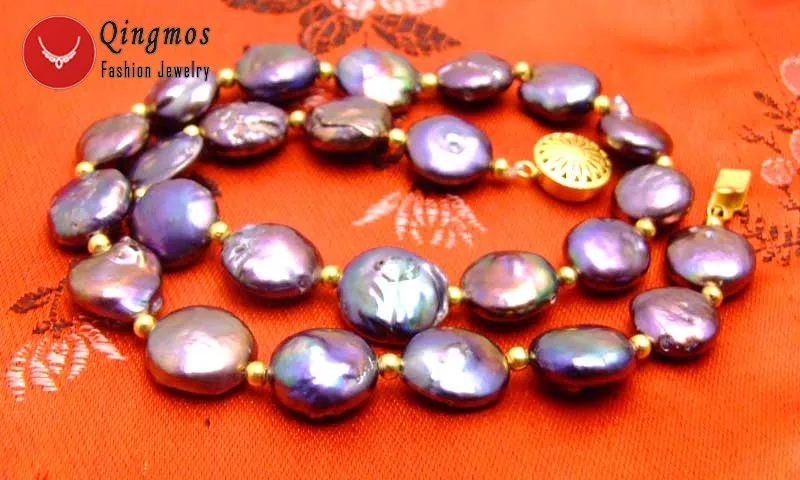 Qingmos Natural 10-12mm Black Pearl Necklace for Women with Coin Round Shape Pearl Chokers Necklace Jewelry ne6166 Free shipping
Qingmos Natural 10-12mm Black Pearl Necklace for Women with Coin Round Shape Pearl Chokers Necklace Jewelry ne6166 Free shipping