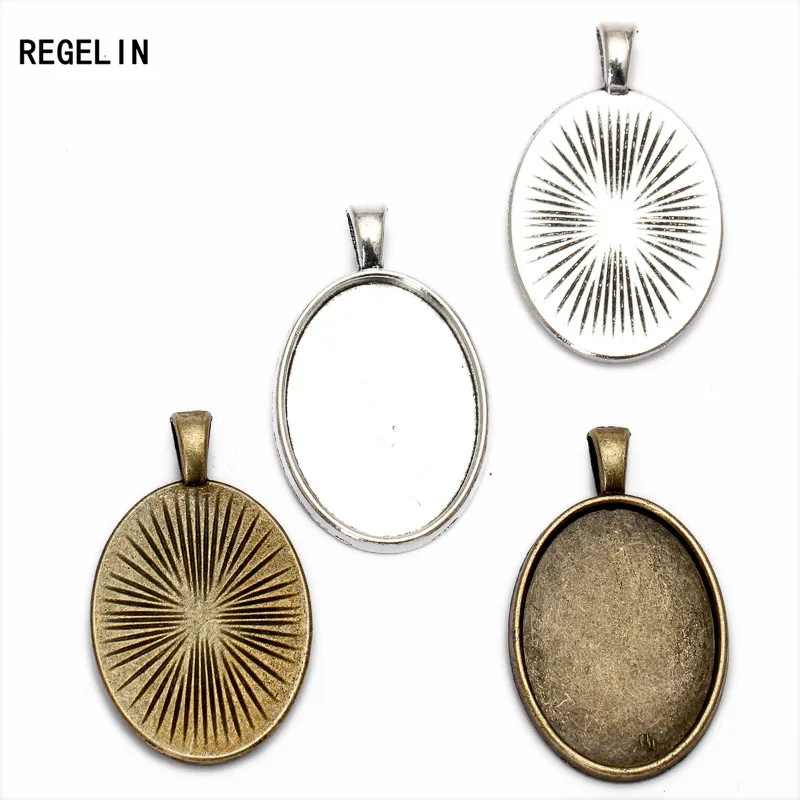 REGELIN 10pcs/lot Antique Bronze/Antique Silver Metal Copper 18*25mm Oval Cabochon Settings Jewelry Tray Pendant Bezel Blanks
REGELIN 10pcs/lot Antique Bronze/Antique Silver Metal Copper 18*25mm Oval Cabochon Settings Jewelry Tray Pendant Bezel Blanks