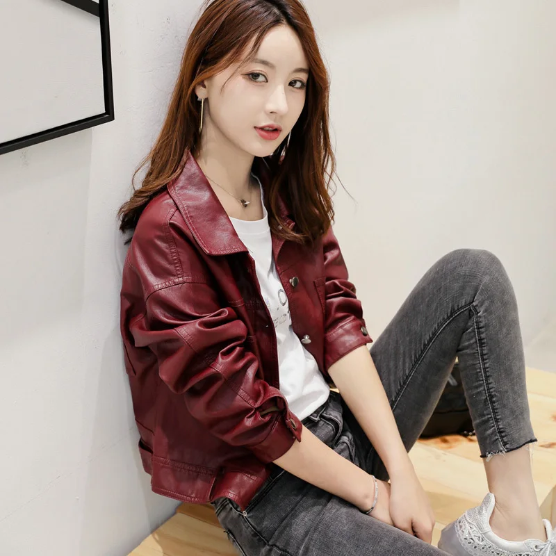 New Elegant Autumn and Winter Button Basic PU Leather Jacket Coat Motorcycle Jacket Female Jacket Slim Short Winter Jacket
New Elegant Autumn and Winter Button Basic PU Leather Jacket Coat Motorcycle Jacket Female Jacket Slim Short Winter Jacket