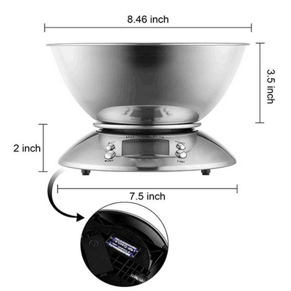 Kitchen Digital Scale With Bowl Added Alarm Timer Function Electronic Weighing Balance Readability Kitchen Scales Useful
Kitchen Digital Scale With Bowl Added Alarm Timer Function Electronic Weighing Balance Readability Kitchen Scales Useful