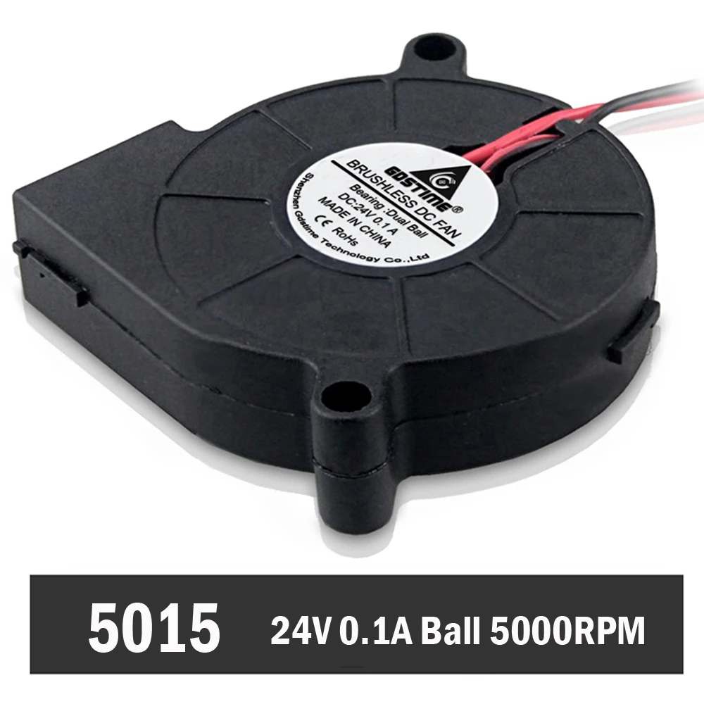 100PCS Gdstime 3D Printer Fan 24V 50mm x 15mm Dual Ball Bearing Blower 50x50x15mm DC Cooling Fan
100PCS Gdstime 3D Printer Fan 24V 50mm x 15mm Dual Ball Bearing Blower 50x50x15mm DC Cooling Fan