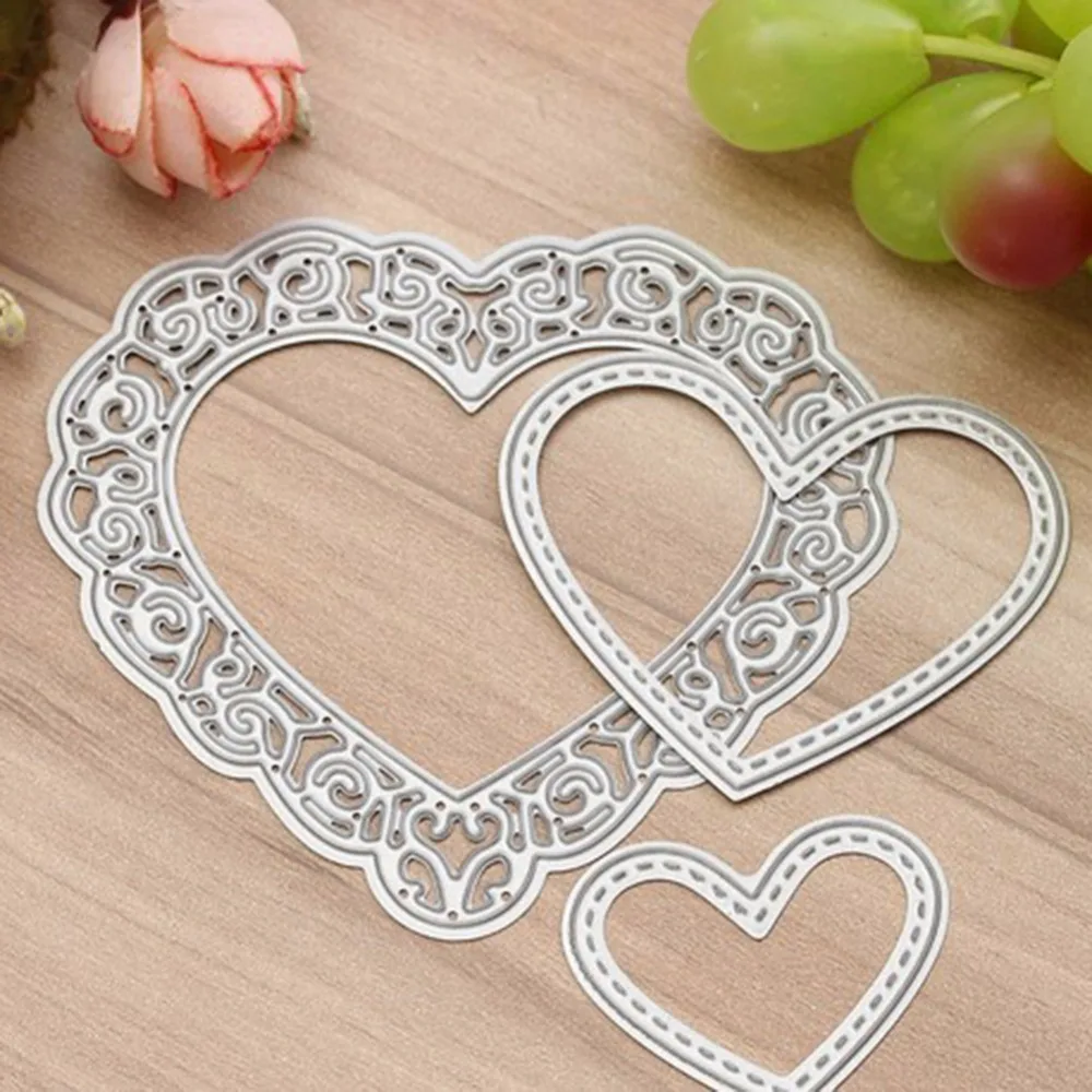 Hemere 85X79mm 3Pcs Heart Lace Hollow Frame Metal Steel Cutting Dies Stencil DIY Scrapbooking Paper Card Embossing Die Template
Hemere 85X79mm 3Pcs Heart Lace Hollow Frame Metal Steel Cutting Dies Stencil DIY Scrapbooking Paper Card Embossing Die Template