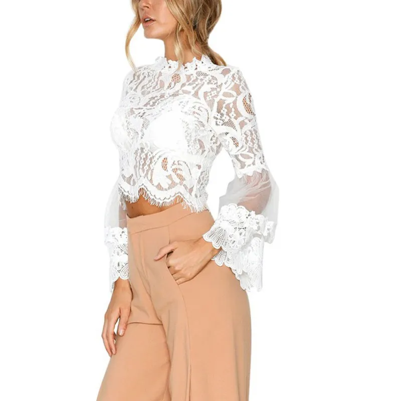 Women Transparent Perspective Shirt 2019 Spring Summer Sweet Solid White Elegant Long Bell Sleeve Round Collar Chiffon Blouse
Women Transparent Perspective Shirt 2019 Spring Summer Sweet Solid White Elegant Long Bell Sleeve Round Collar Chiffon Blouse