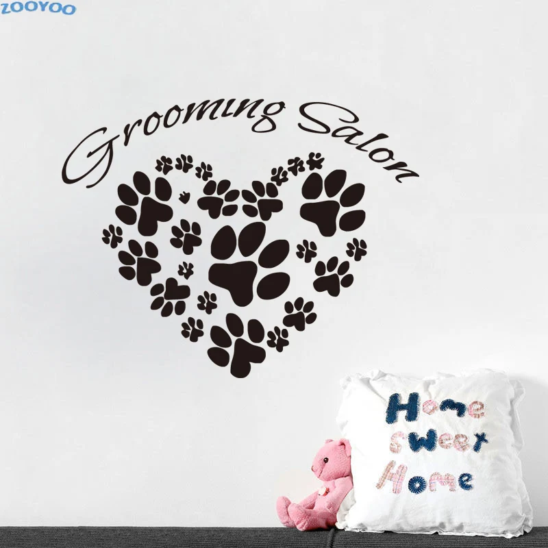 ZOOYOO Pet Grooming Salon Wall Sticker Heart-Shape Dog Paws Creative Wall Decals Wall Art Home Decor Living Room Decoration
ZOOYOO Pet Grooming Salon Wall Sticker Heart-Shape Dog Paws Creative Wall Decals Wall Art Home Decor Living Room Decoration