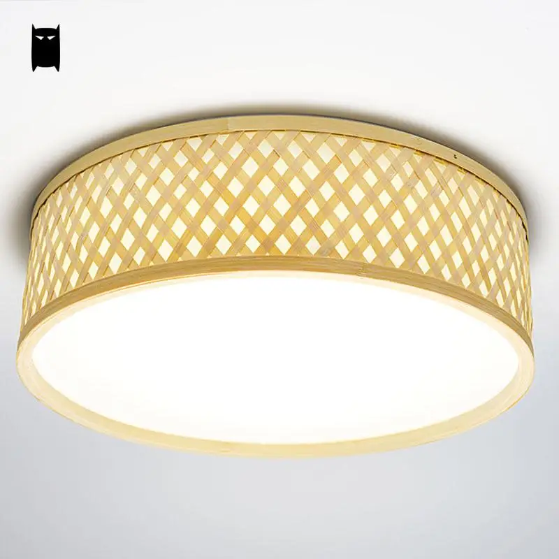 Round Bamboo Wicker Rattan Acrylic LED Ceiling Light Fixture Japanese Tatami Nordic Korean Flush Mount Plafon Lamp Home Bedroom
Round Bamboo Wicker Rattan Acrylic LED Ceiling Light Fixture Japanese Tatami Nordic Korean Flush Mount Plafon Lamp Home Bedroom