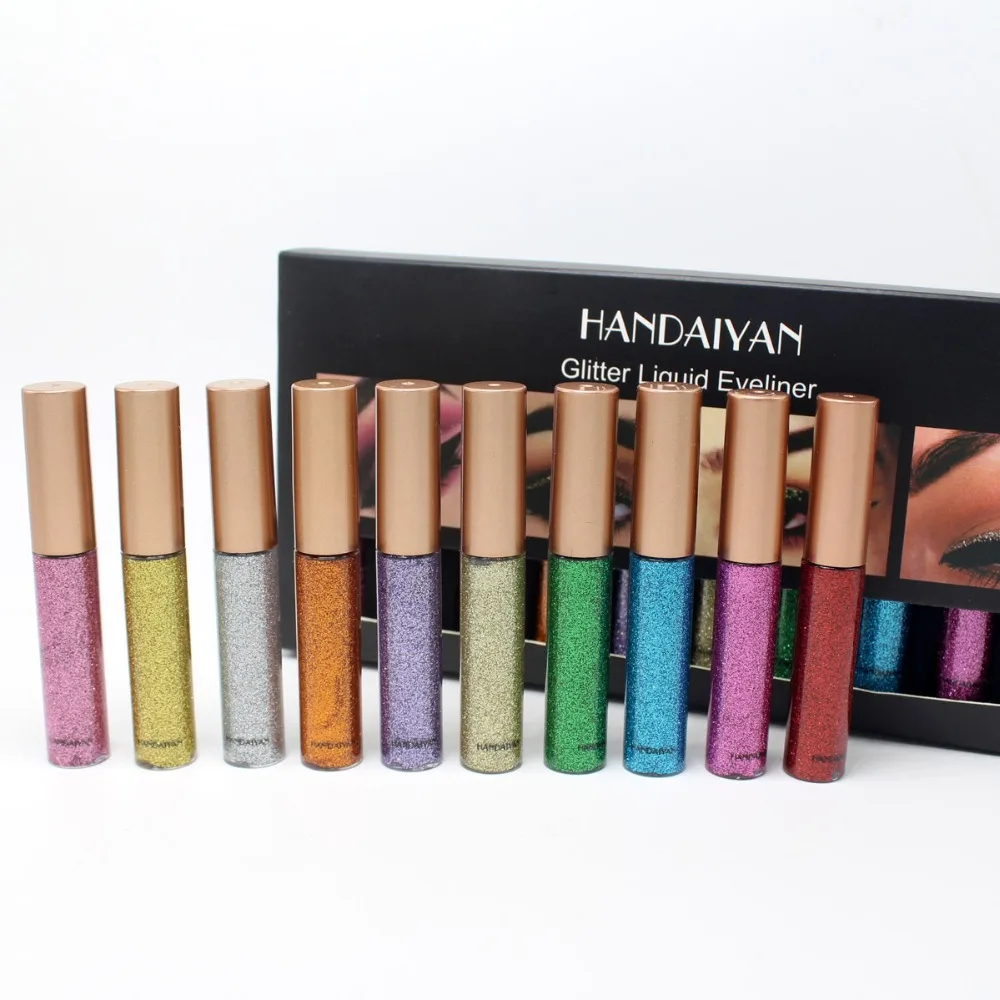 HANDAIYAN Eye Shadow & Liner Combination Glitter Liquid 10 Colors/box Eyes Makeup Luminous Shimmer Eyeshadow Kit Eyeliner Pencil
HANDAIYAN Eye Shadow & Liner Combination Glitter Liquid 10 Colors/box Eyes Makeup Luminous Shimmer Eyeshadow Kit Eyeliner Pencil