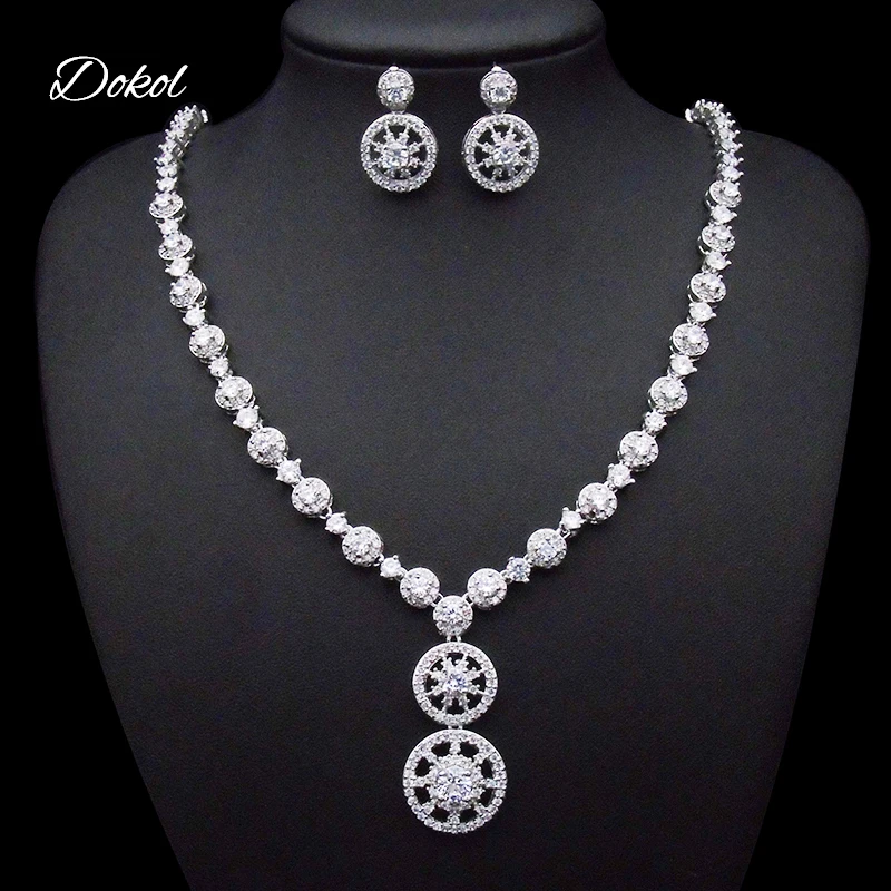 DOKOL Trendy Double Round Necklaces and Hollow-out Flower Earrings Silver Color Bridal Jewelry Sets With AAA Zircon DKS0073
DOKOL Trendy Double Round Necklaces and Hollow-out Flower Earrings Silver Color Bridal Jewelry Sets With AAA Zircon DKS0073