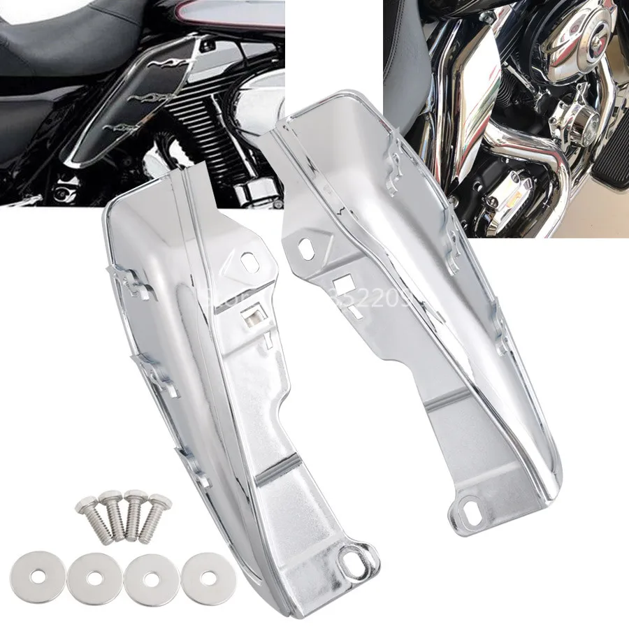 Motorcycle Flame Heat Shield Mid-Frame Air Deflector Accessories With Mount Hardware Chrome For Harley Touring Trike 2009-2016
Motorcycle Flame Heat Shield Mid-Frame Air Deflector Accessories With Mount Hardware Chrome For Harley Touring Trike 2009-2016