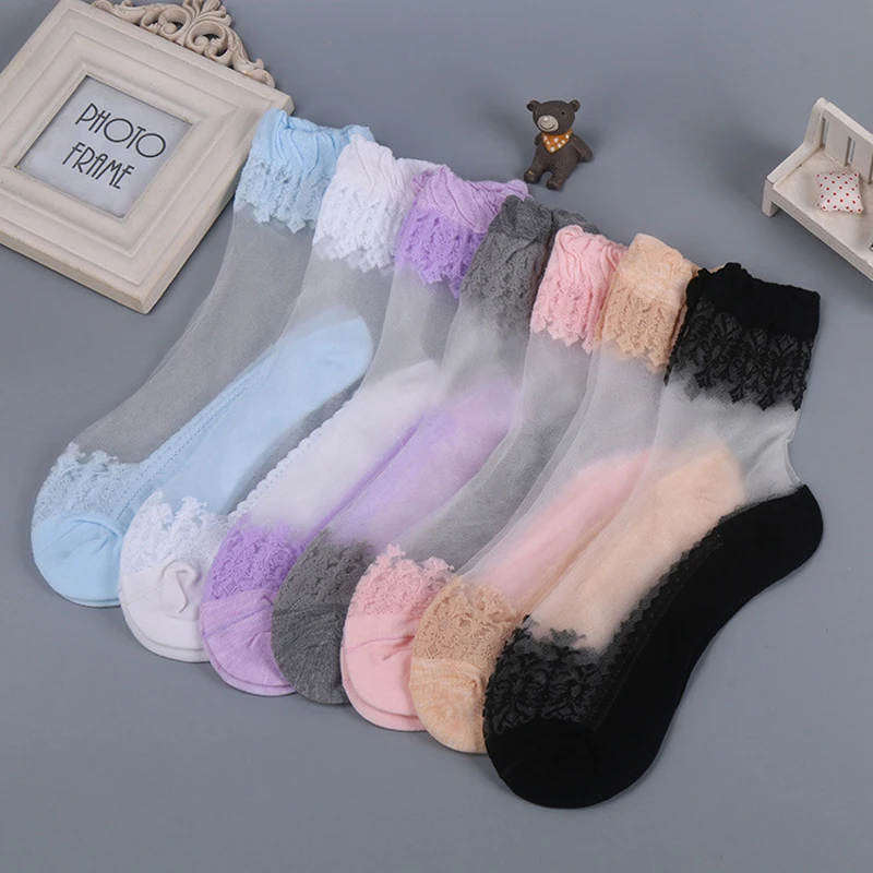 Women Summer Lace Silk Socks Ruffle Ultrathin Ankle Socks Comfy Sheer Cotton Sox Elastic Mesh Knit Frill Trim Transparent Socks
Women Summer Lace Silk Socks Ruffle Ultrathin Ankle Socks Comfy Sheer Cotton Sox Elastic Mesh Knit Frill Trim Transparent Socks