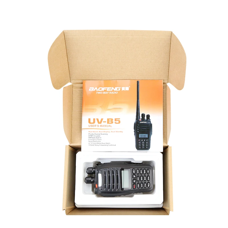 Free Shipping 5W Dual Band 99 CHS 2000MAH Li-ion Battery VHF UHF Baofeng UV-B5 Radio Transceiver
Free Shipping 5W Dual Band 99 CHS 2000MAH Li-ion Battery VHF UHF Baofeng UV-B5 Radio Transceiver