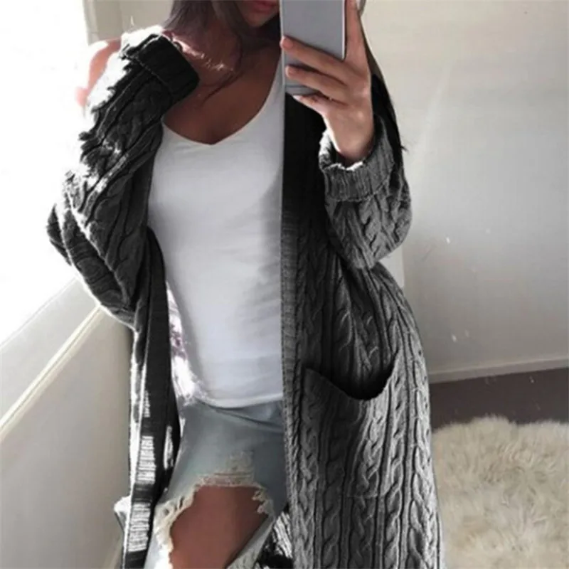 2018 Fashion Autumn Winter Women Long Sleeve Knitted Cardigan Sweater Women Thick Pocket Pull Femme Sweaters Feminine
2018 Fashion Autumn Winter Women Long Sleeve Knitted Cardigan Sweater Women Thick Pocket Pull Femme Sweaters Feminine