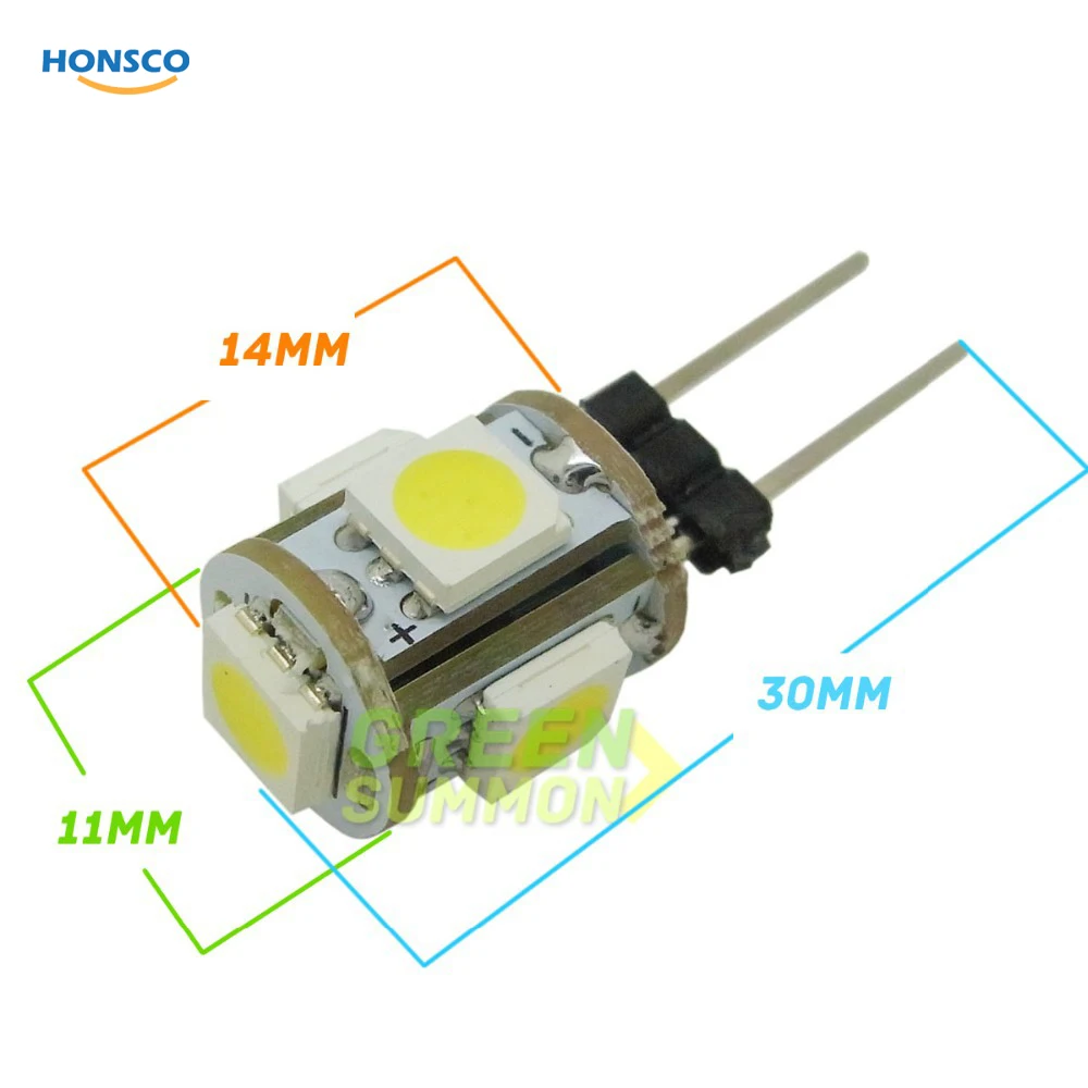 10 шт. G4 Canbus светодиодный автомобильный светильник 5 SMD 5050 авто клиновые лампочки